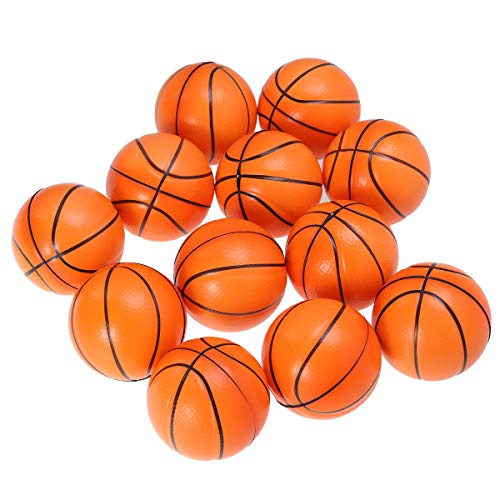 LIOOBO 12pcs Mini Pelotas Deportivas Exprimir espumas de Baloncesto Pelotas de estrés Juguetes a Favor de los niños Favor de Fiesta Alivio de estrés relajación (Naranja)