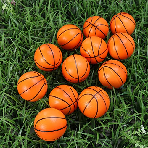 LIOOBO 12pcs Mini Pelotas Deportivas Exprimir espumas de Baloncesto Pelotas de estrés Juguetes a Favor de los niños Favor de Fiesta Alivio de estrés relajación (Naranja)