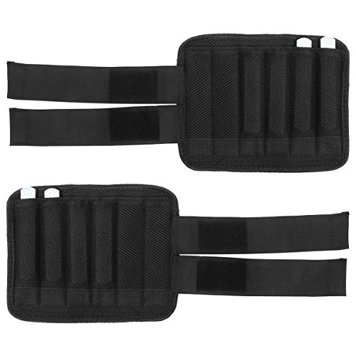 LIOOBO 2 Pesas de Tobillo Pesas de Pierna Ajustables Correa Soporte de Tobillo para Correr Caminar Ejercicio Entrenamiento de Resistencia 1 Kg 0 5 Kg (Negro)