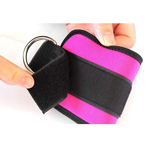 LIOOBO 2 Piezas Tobilleras Deportivas para Cable Máquinas para Entrenamiento de Piernas y Glúteos en Polea (Rosa)