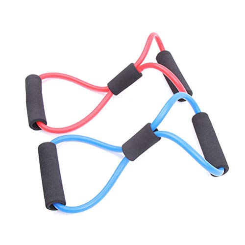 LIOOBO 2pcs Resistencia Banda 1 Forma Tubos 8 Forma Cintas de Ejercicios Bandas de Entrenamiento para Entrenamiento de Fisioterapia Fitness Pilates Ejercicios caseros de Fuerza (Azul)