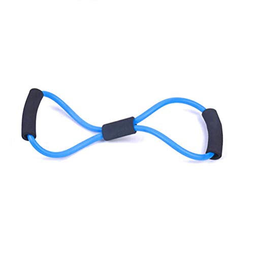 LIOOBO 2pcs Resistencia Banda 1 Forma Tubos 8 Forma Cintas de Ejercicios Bandas de Entrenamiento para Entrenamiento de Fisioterapia Fitness Pilates Ejercicios caseros de Fuerza (Azul)