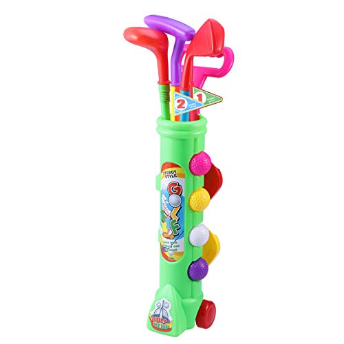 LIOOBO Toys Golf Master Sport Juego de Juguetes para niños para niños Juego de Golf con 3 Bolas, 3 Clubes, 2 Hoyos de práctica, 2 Banderas