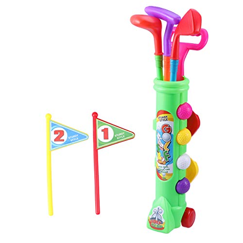 LIOOBO Toys Golf Master Sport Juego de Juguetes para niños para niños Juego de Golf con 3 Bolas, 3 Clubes, 2 Hoyos de práctica, 2 Banderas