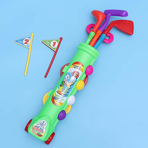 LIOOBO Toys Golf Master Sport Juego de Juguetes para niños para niños Juego de Golf con 3 Bolas, 3 Clubes, 2 Hoyos de práctica, 2 Banderas