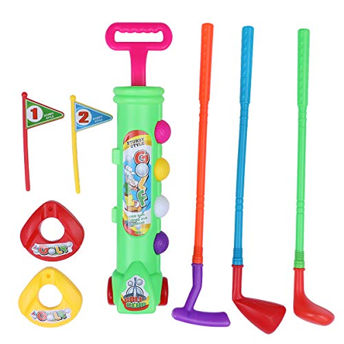 LIOOBO Toys Golf Master Sport Juego de Juguetes para niños para niños Juego de Golf con 3 Bolas, 3 Clubes, 2 Hoyos de práctica, 2 Banderas