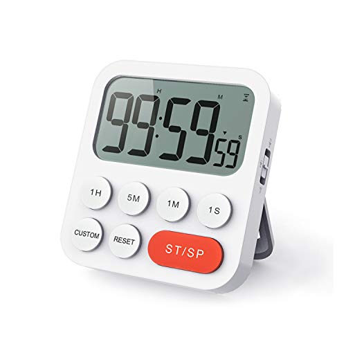 LIORQUE Temporizador de Cocina Digital Temporizador Multifunción con Función de Reloj, Ajuste Rapido, 3 Niveles de Volumen, Respaldo Magnético, Soporte Plegable (2 Pilas AAA Incluidas) LIORQUE Temporizador de Cocina Digital Temporizador Multifunción con Función de Reloj, Ajuste Rapido, 3 Niveles de Volumen, Respaldo Magnético, Soporte Plegable (2 Pilas AAA Incluidas)
