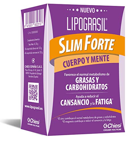Lipograsil Slim Forte Cuerpo y Mente - Fat Burner - Ingredientes 100% Natuales - Potente Quemador de Grasa - Reduce el Cansancio y la Fatiga - 20 + 40 Comprimidos
