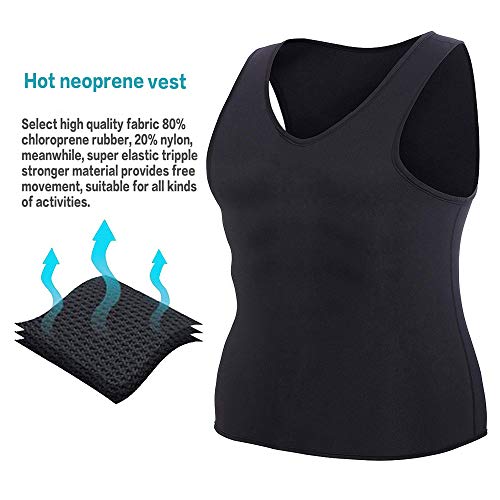 Litthing Chaleco Deportivo para Hombres Faja Reductora Sauna Camiseta Adelgazante Térmica Compresión Muscular Vest para Quemar Grasa Sudoración Gimnasio con Cremallera