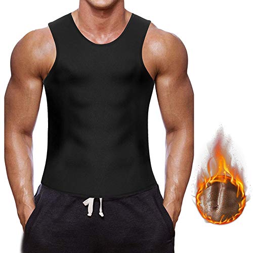 Litthing Chaleco Faja Reductora Adelgazante Camiseta Termica de Sauna Deportivo Reductora Compresión Desarrollo Muscular Quema Grasa Pérdida de Peso Sudoración Cremallera para Hombre (Negro, 2XL)