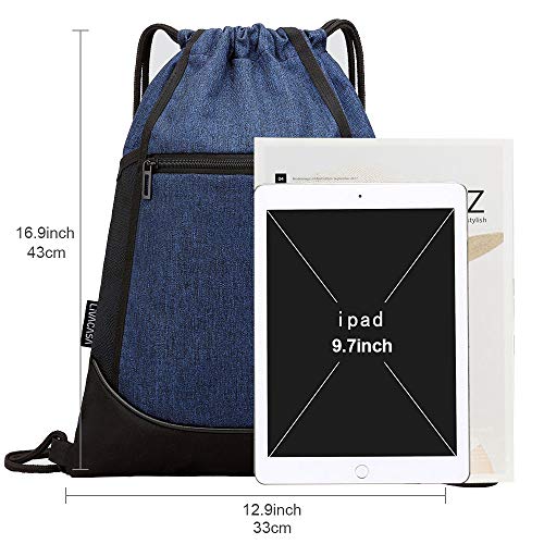 LIVACASA Mochilas de Cuerdas Hombre Mujer Grandes Bolsas de Cuerdas Gimnasio Cordones Cómodos Ajustable con Malla de Bolsillos para Botellas y Bolsillo Laterial Delantero A Prueba de Agua Azul LIVACASA Mochilas de Cuerdas Hombre Mujer Grandes Bolsas de Cuerdas Gimnasio Cordones Cómodos Ajustable con Malla de Bolsillos para Botellas y Bolsillo Laterial Delantero A Prueba de Agua Azul