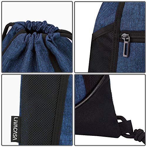 LIVACASA Mochilas de Cuerdas Hombre Mujer Grandes Bolsas de Cuerdas Gimnasio Cordones Cómodos Ajustable con Malla de Bolsillos para Botellas y Bolsillo Laterial Delantero A Prueba de Agua Azul LIVACASA Mochilas de Cuerdas Hombre Mujer Grandes Bolsas de Cuerdas Gimnasio Cordones Cómodos Ajustable con Malla de Bolsillos para Botellas y Bolsillo Laterial Delantero A Prueba de Agua Azul