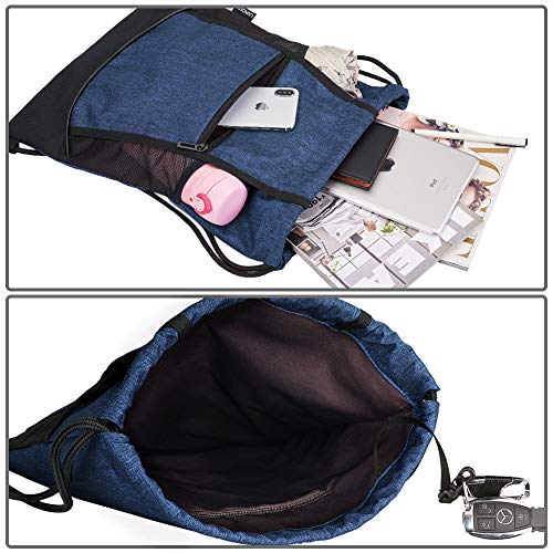 LIVACASA Mochilas de Cuerdas Hombre Mujer Grandes Bolsas de Cuerdas Gimnasio Cordones Cómodos Ajustable con Malla de Bolsillos para Botellas y Bolsillo Laterial Delantero A Prueba de Agua Azul LIVACASA Mochilas de Cuerdas Hombre Mujer Grandes Bolsas de Cuerdas Gimnasio Cordones Cómodos Ajustable con Malla de Bolsillos para Botellas y Bolsillo Laterial Delantero A Prueba de Agua Azul