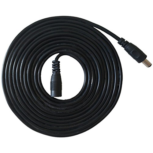 Liwinting Cable de Extensión Plug DC 5,5 mm x 2,1 mm Macho a Hembra Conector para Adaptador de Corriente, LED, Cámara CCTV Potencia, Coche, Monitores y Más - 10m Negro