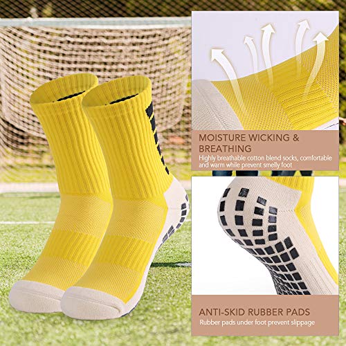 Lixada 1 Par / 3 Pares Calcetines de Fútbol Antideslizantes para Hombres Calcetines Deportivos de Tubo Alto de Fútbol