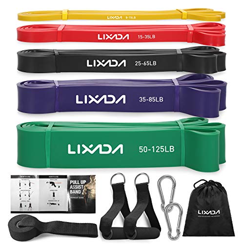 Lixada Bandas Elásticas de Resistencia 5pcs con Ancla de Puerta Mangos de Espuma Ganchos y Bolsa de Transporte Lixada Bandas Elásticas de Resistencia 5pcs con Ancla de Puerta Mangos de Espuma Ganchos y Bolsa de Transporte