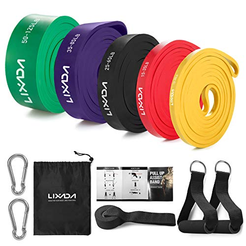 Lixada Bandas Elásticas de Resistencia 5pcs con Ancla de Puerta Mangos de Espuma Ganchos y Bolsa de Transporte Lixada Bandas Elásticas de Resistencia 5pcs con Ancla de Puerta Mangos de Espuma Ganchos y Bolsa de Transporte