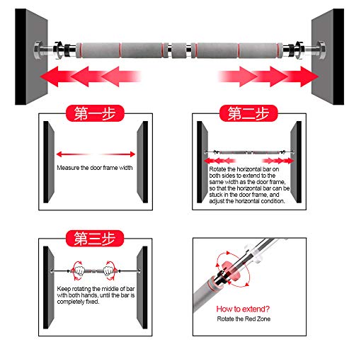 Lixada Barra Horizontal de Acero Ajustable Flexiones/Dominadas/Elevaciones de Piernas Altas/Barras de Entrenamiento de Abdominales-Equipo de Ejercicios Deportivos