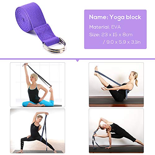 Lixada Bloque de Yoga Correa de Yoga con Anillo Banda Elástica Banda de Resistencia para Yoga Equipo de Yoga 5pcs Lixada Bloque de Yoga Correa de Yoga con Anillo Banda Elástica Banda de Resistencia para Yoga Equipo de Yoga 5pcs