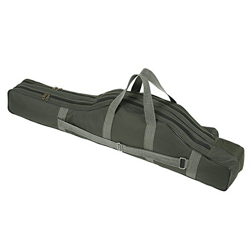 Lixada Bolsa de Pesca Plegable Portátil Caña de Pescar Bolsa de Carrete de Pesca Polo Gear Tackle Bolsa de Viaje (Verde, 100cm)