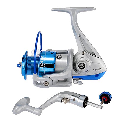 Lixada Carrete de Pesca Spinning 8BB Rodamientos de Bolas Intercambiable Mano Izquierda/Derecha Manija Plegable ST4000 5.1: 1 Lixada Carrete de Pesca Spinning 8BB Rodamientos de Bolas Intercambiable Mano Izquierda/Derecha Manija Plegable ST4000 5.1: 1