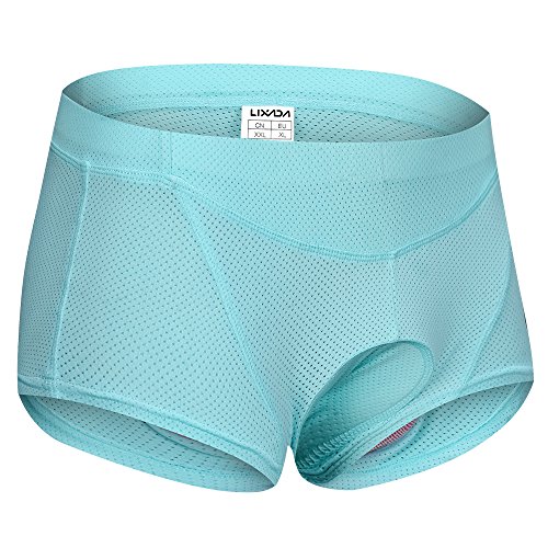Lixada Ciclismo Ropa Interior Pantalones Cortos Deportivos de Las Mujeres Gel 3D Acolchada para Ciclismo al Aire Libre (Azul, L(CN)=M(EU))