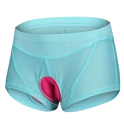 Lixada Ciclismo Ropa Interior Pantalones Cortos Deportivos de Las Mujeres Gel 3D Acolchada para Ciclismo al Aire Libre (Azul, L(CN)=M(EU))