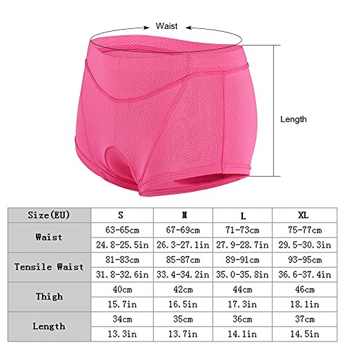 Lixada Ciclismo Ropa Interior Pantalones Cortos Deportivos de Las Mujeres Gel 3D Acolchada para Ciclismo al Aire Libre (Azul, L(CN)=M(EU))