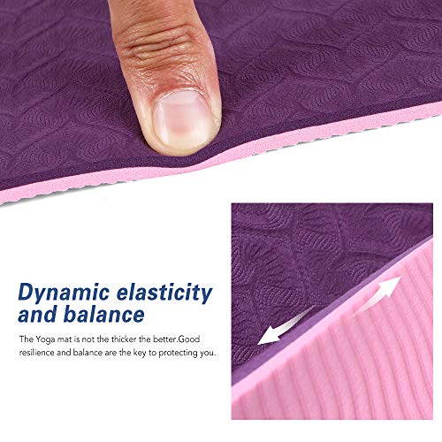 Lixada Esterilla de Yoga Antideslizante TPE Insípido con Línea de Posición Correa y Bolsa para Pilates Fitness Culturismo 183 * 61 * 0.6cm Lixada Esterilla de Yoga Antideslizante TPE Insípido con Línea de Posición Correa y Bolsa para Pilates Fitness Culturismo 183 * 61 * 0.6cm