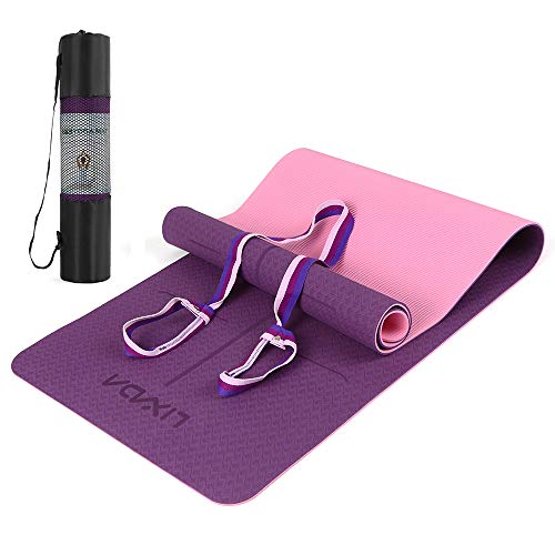 Lixada Esterilla de Yoga Antideslizante TPE Insípido con Línea de Posición Correa y Bolsa para Pilates Fitness Culturismo 183 * 61 * 0.6cm Lixada Esterilla de Yoga Antideslizante TPE Insípido con Línea de Posición Correa y Bolsa para Pilates Fitness Culturismo 183 * 61 * 0.6cm