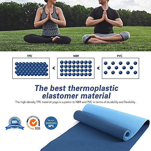 Lixada Esterilla de Yoga TPE Ecologica y Correa de Yoga con Bolsa de Almacenamiento para Yoga Pilates Fitness Lixada Esterilla de Yoga TPE Ecologica y Correa de Yoga con Bolsa de Almacenamiento para Yoga Pilates Fitness