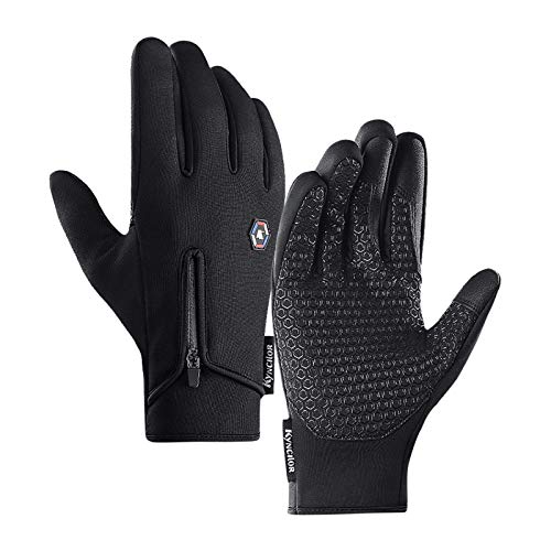 Lixada Guantes de Ciclismo Invierno Tres Dedos Vellón Cálido Impermeable Antideslizante Pantalla Táctil Hombres Mujeres