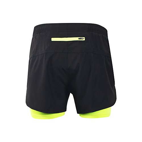Lixada Hombres Pantalónes Cortos de Running 2-en-1, Pantalones Cortos de Atletismo, Pantalones Cortos de Fitness Maratón, Transpirable Pantalones+Secado Rápido (Verde, XL) Lixada Hombres Pantalónes Cortos de Running 2-en-1, Pantalones Cortos de Atletismo, Pantalones Cortos de Fitness Maratón, Transpirable Pantalones+Secado Rápido (Verde, XL)