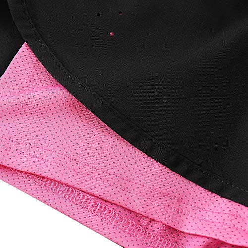 Lixada Mujeres Pantalónes Cortos Deportivos 2-en-10 Transpirable Pantalones+Secado Rápido para de Running Fitness Yoga