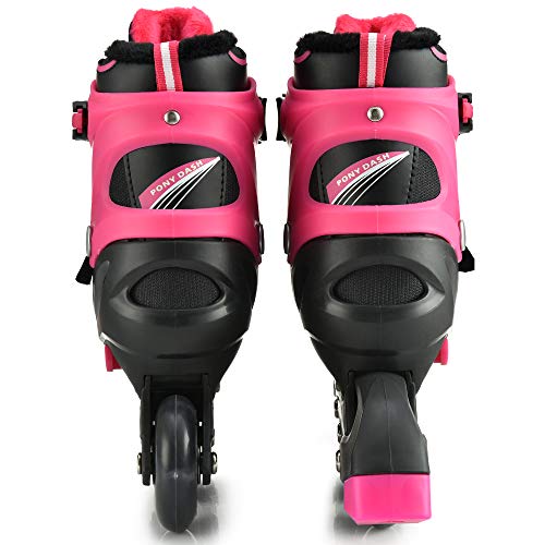 Lixada Patines en Línea Infantiles Ajustables con 4 Ruedas Iluminadoras para Niños, Niñas, Niñas y Señorita (Rosa, L)