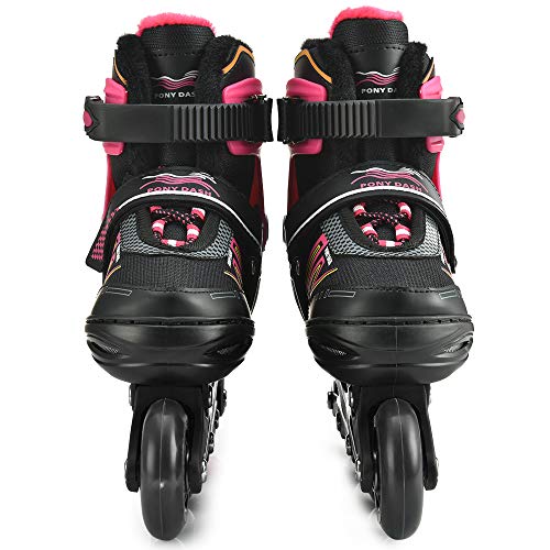 Lixada Patines en Línea Infantiles Ajustables con 4 Ruedas Iluminadoras para Niños, Niñas, Niñas y Señorita (Rosa, L)