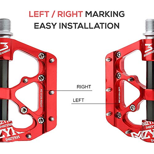 Lixada Pedales de Bicicleta Ultraligero CNC Aluminio 3 Rodamientos Sellados para MTB Bicicleta de Carretera