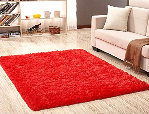 LIYINGKEJI Alfombras Modernas Super Suaves de la Pelusa, 80X120 CM, Dormitorio Sala de Estar Alfombra Antideslizante Alfombra de la Alfombra para el Juego de los niños Decora el (Rojo) LIYINGKEJI Alfombras Modernas Super Suaves de la Pelusa, 80X120 CM, Dormitorio Sala de Estar Alfombra Antideslizante Alfombra de la Alfombra para el Juego de los niños Decora el (Rojo)