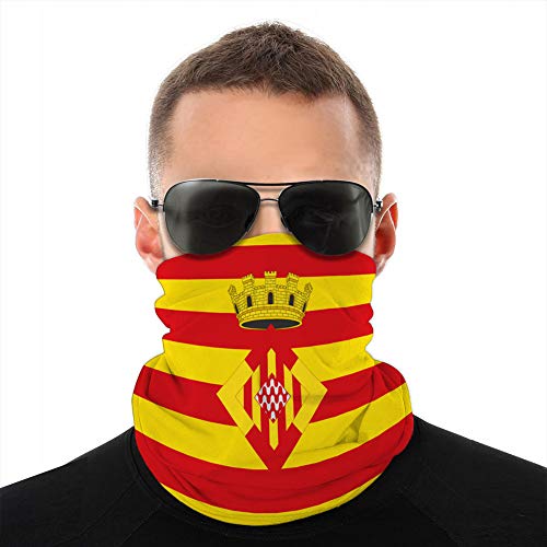 LJKHas232 Unisex Microfiber Neck Gaiter Cover Shield Bandana Balaclava flag of girona is a province of spain Sun-Proof Cover