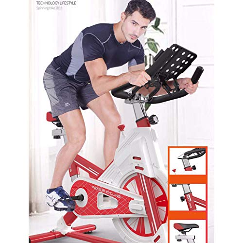 LJYY Bicicleta estática - Eventos de Video y aplicación multijugador, Masa de Volante de 12 KG, Compatible con cinturón de Pulso - Entrenador de Bicicleta de Fitness con transmisión silenciosa po