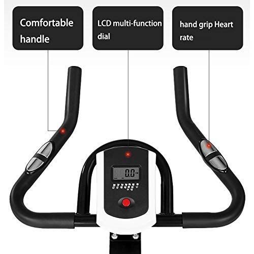 LJYY Bicicleta estática para Interiores, Volante de inercia de 12 kg, Compatible con Correa de Pulso, Bicicleta de Velocidad con transmisión por Correa, ergómetro de hasta 300 kg, Bicicleta estát LJYY Bicicleta estática para Interiores, Volante de inercia de 12 kg, Compatible con Correa de Pulso, Bicicleta de Velocidad con transmisión por Correa, ergómetro de hasta 300 kg, Bicicleta estát