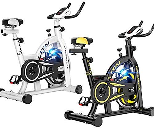 LJYY Bicicleta estática para Interiores, Volante de inercia de 12 kg, Compatible con Correa de Pulso, Bicicleta de Velocidad con transmisión por Correa, ergómetro de hasta 300 kg, Bicicleta estát LJYY Bicicleta estática para Interiores, Volante de inercia de 12 kg, Compatible con Correa de Pulso, Bicicleta de Velocidad con transmisión por Correa, ergómetro de hasta 300 kg, Bicicleta estát