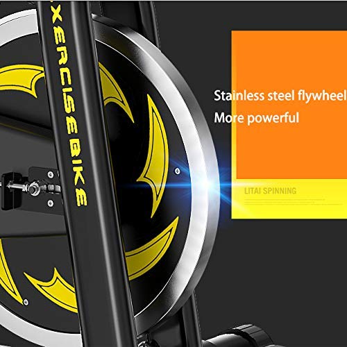 LJYY Bicicleta estática para Interiores, Volante de inercia de 12 kg, Compatible con Correa de Pulso, Bicicleta de Velocidad con transmisión por Correa, ergómetro de hasta 300 kg, Bicicleta estát LJYY Bicicleta estática para Interiores, Volante de inercia de 12 kg, Compatible con Correa de Pulso, Bicicleta de Velocidad con transmisión por Correa, ergómetro de hasta 300 kg, Bicicleta estát