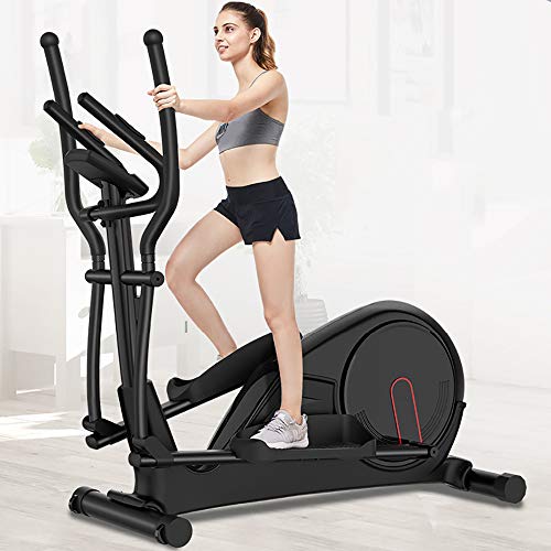 LK-HOME Bicicleta Elíptica Profesional, Máquina para Adelgazar Fitness, Máquina Elíptica con 8 Niveles De Resistencia Y Sensor De Frecuencia Cardíaca, Máquina De Entrenamiento Cardiovascular