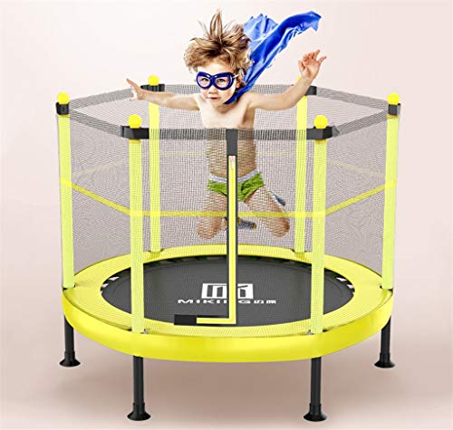 LKFSNGB Trampolín para niños con Red de Seguridad y Correas silenciosas, Juguetes de Rebote para Interiores y Exteriores para niños, Capacidad de hasta 300 kg (estático)