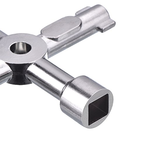 Llave de Utilidad Multifuncional 4-Puntas para Abrir Eléctrico Medidor de Gas y Agua Alacena Gabinete (Plateado) Llave de Utilidad Multifuncional 4-Puntas para Abrir Eléctrico Medidor de Gas y Agua Alacena Gabinete (Plateado)