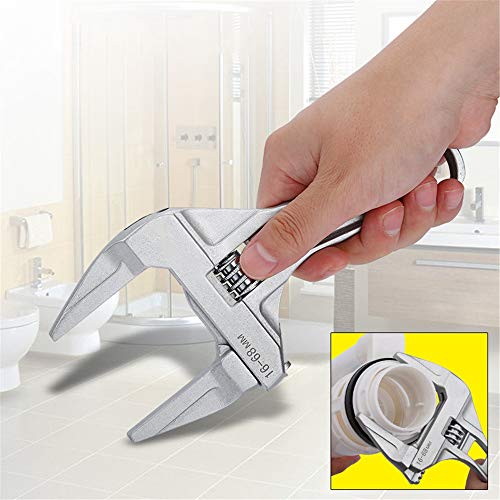 Llave Inglesa Ajustable Llave De Baño De Gran Apertura Llave De Baño De Aluminio Con Herramienta De Reparación De Baño De Mango Corto