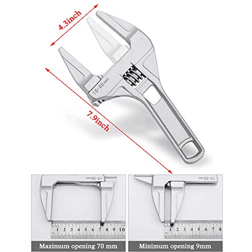 Llave Inglesa Ajustable Llave De Baño De Gran Apertura Llave De Baño De Aluminio Con Herramienta De Reparación De Baño De Mango Corto