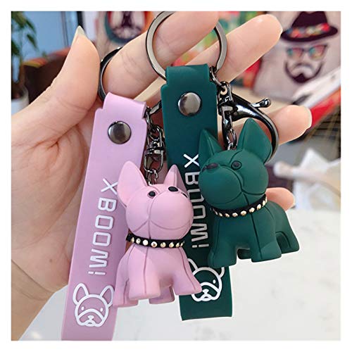 Llavero Creativa de dibujos animados de la cadena linda del dogo del perro casero clave coche Llaveros Monedero anillo dominante del sostenedor del bolso de accesorios regalo ( Color : New black )