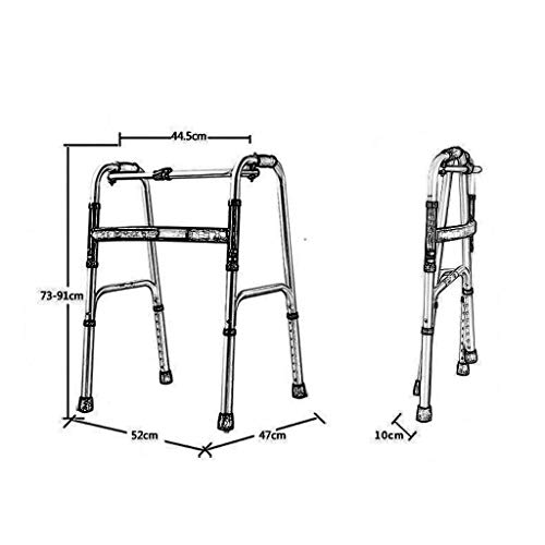 LLT Caminar Ayuda Médica Instrumentos Walker Ligero Plegable con Asiento Ajustable Compacto de Viaje Ayuda de Ancianos Y Discapacitados Marco Caminar Andador para Adultos Obesos